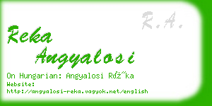 reka angyalosi business card